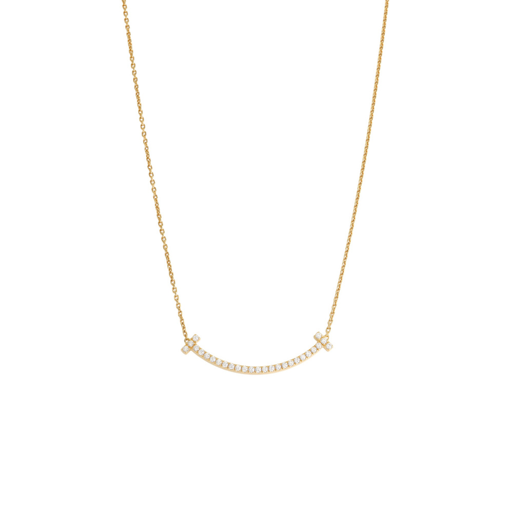 Tiffany & Co. Tiffany T Smile Necklace 18K Yellow Gold Diamond 67513215