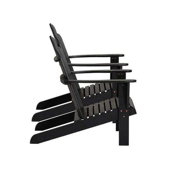 Gavil Black Acacia Wood Adirondack Chair (Set of 2)