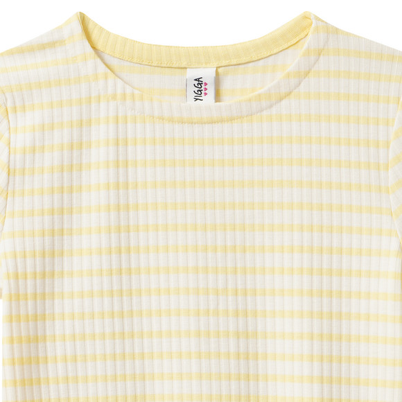 Yigga Mädchen T-Shirt mit Rippstruktur