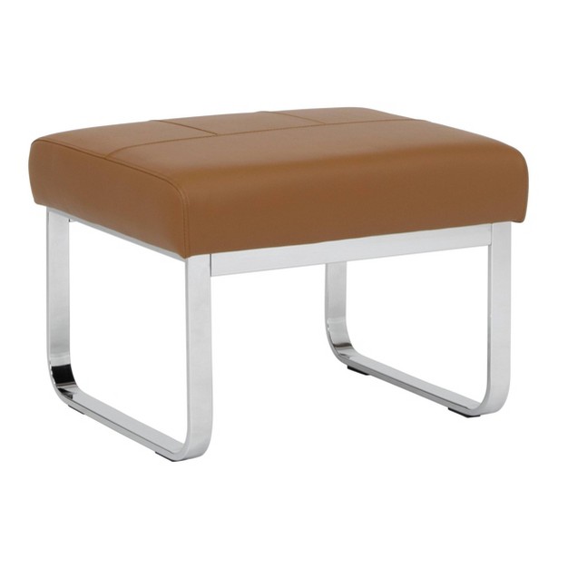 Rectangular Allure Modern Blended Leather Ottoman Studio Designs Home