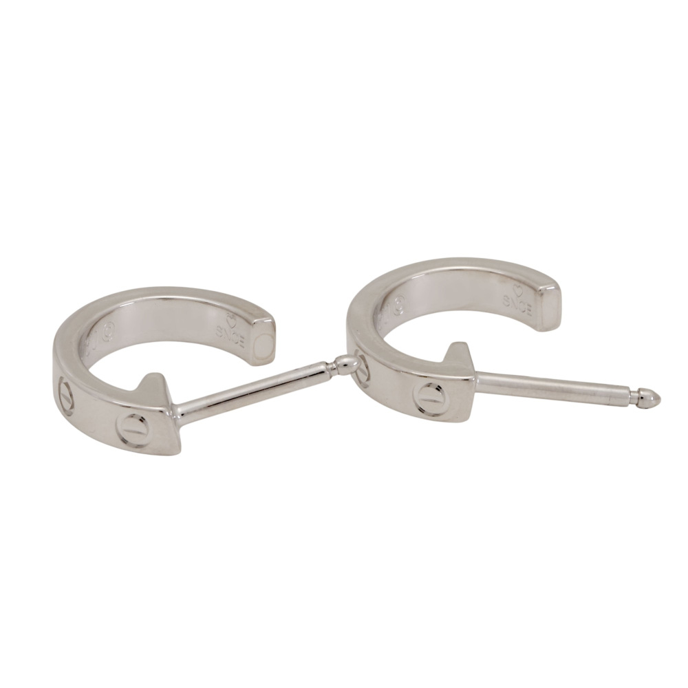 Cartier Love Hoop Sm Earrings 18K White Gold B8028900