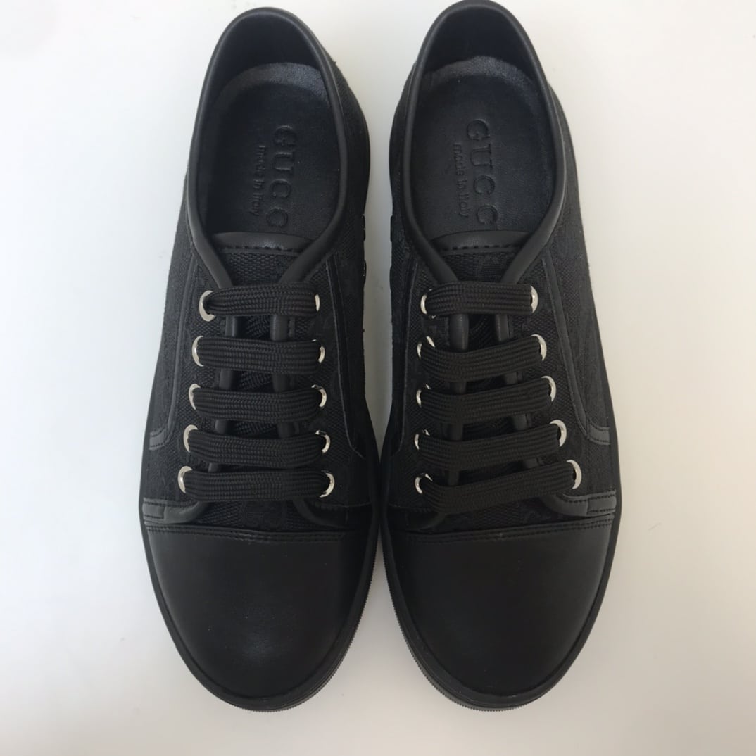 Gucci Women’S Leather Top Sneaker Black