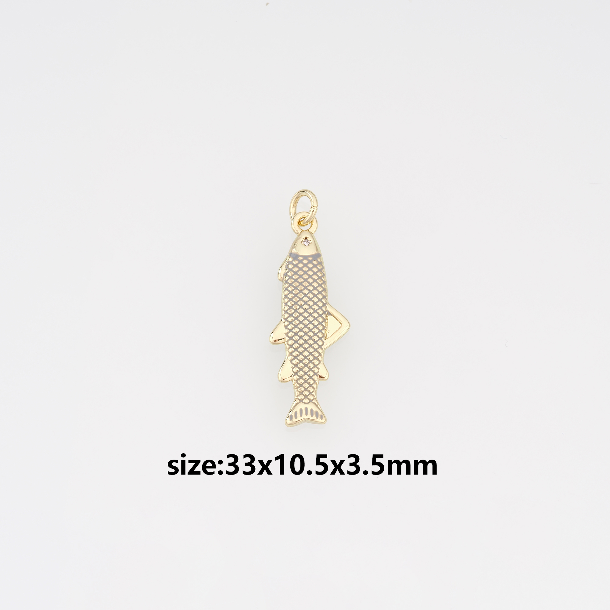 18K Gold Filled Fish Pendant,Enamel Ocean Fish Charm Earrings Necklace for DIY Jewelry Making Supply