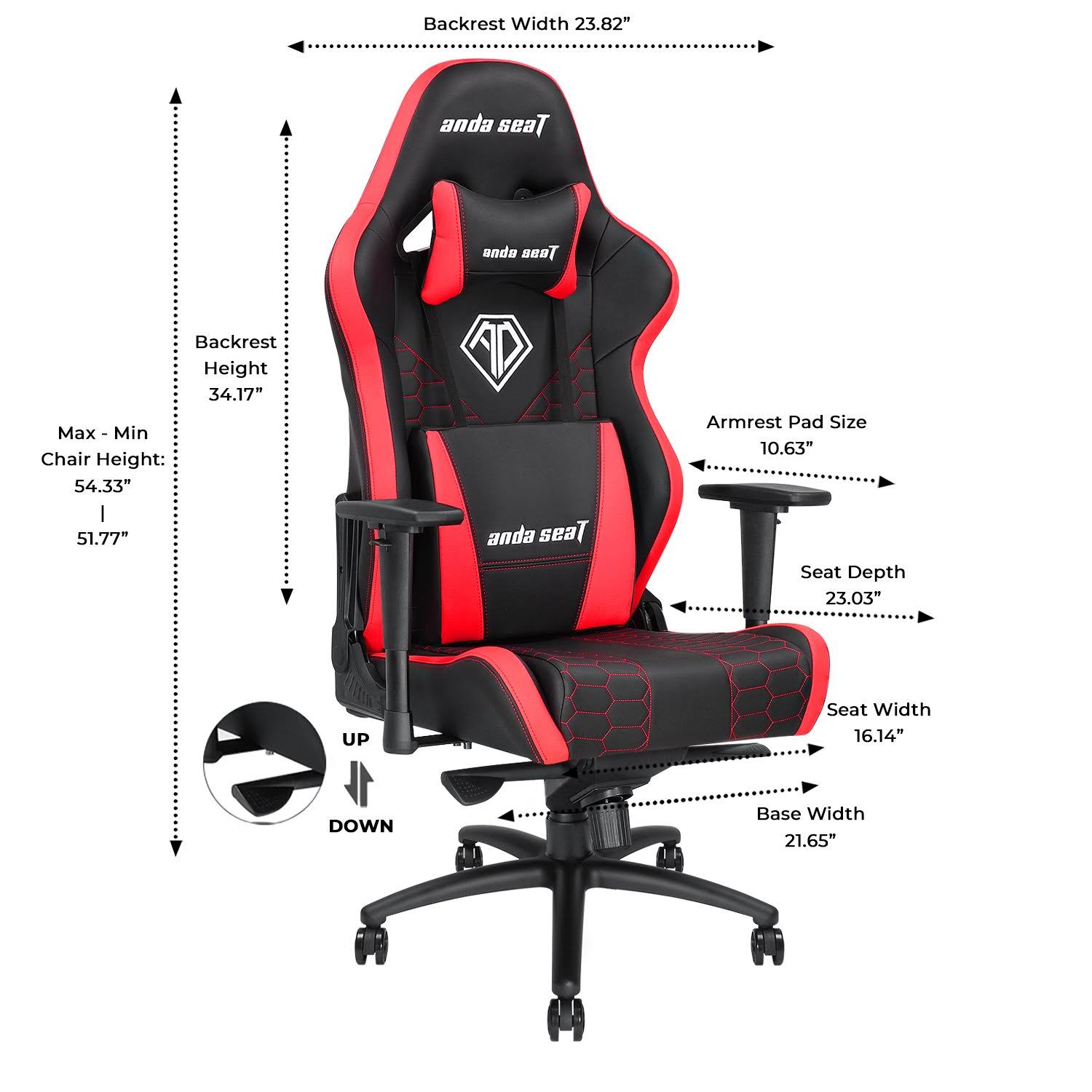 ANDA SEAT Spirit King Series Gaming Chair Black/White