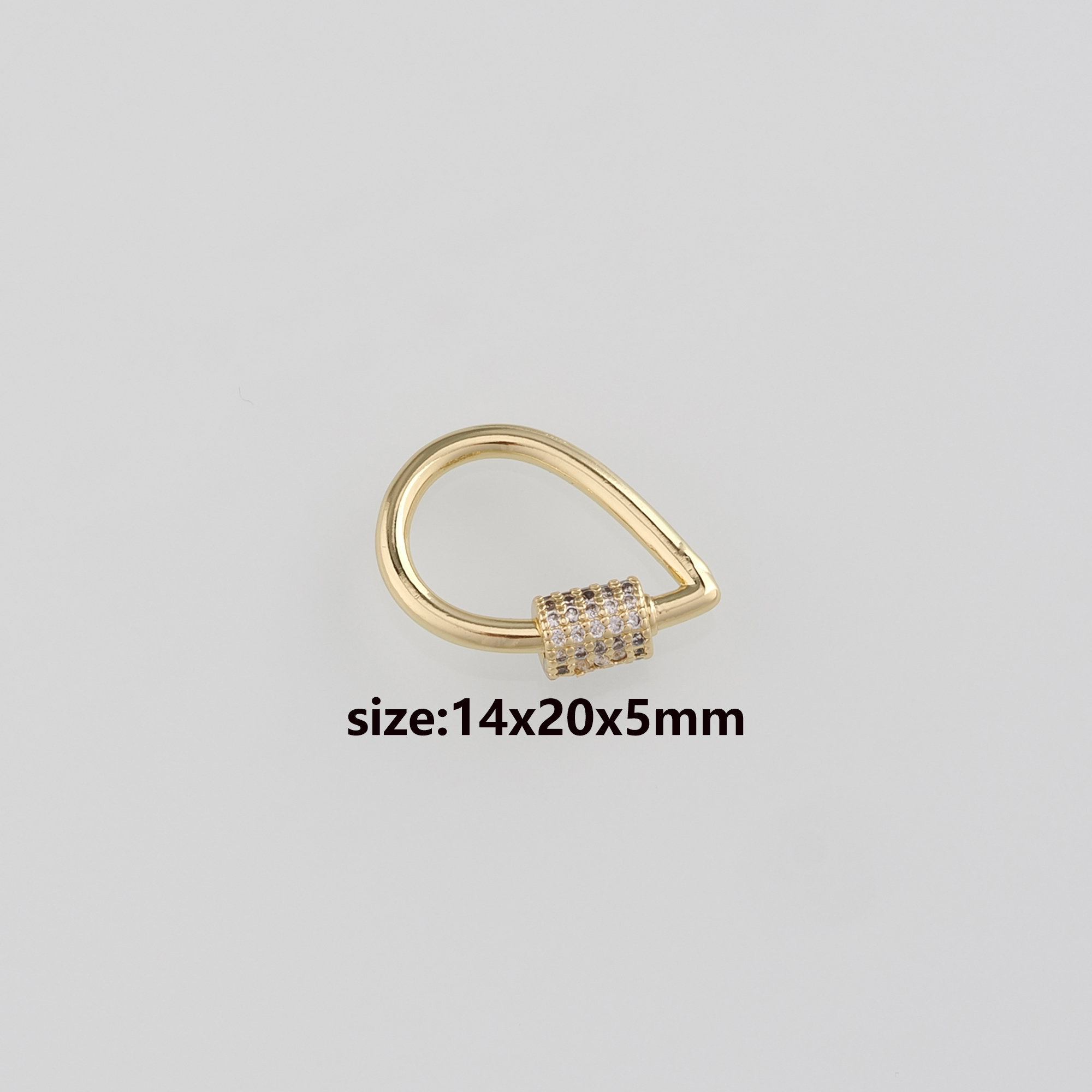 18K Gold Filled Teardrop Carabiner Clips,Dainty Teardrop Screw Clasp Lock for DIY Jewelry Finding Necklace Bracelet