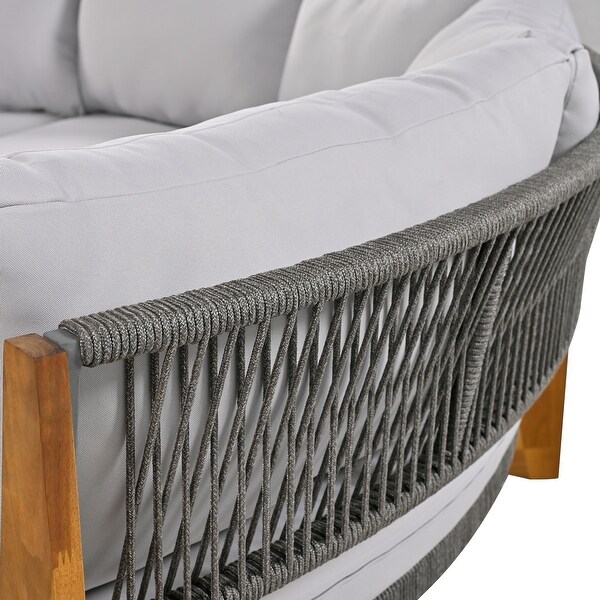 Curved Shape Sofa Set PE Wicker Furniture Conversation Sets
