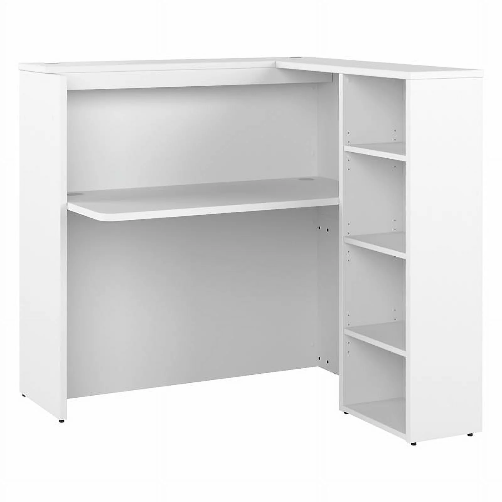 Studio C 48W Reception Desk with Shelves in White - Engineered Wood