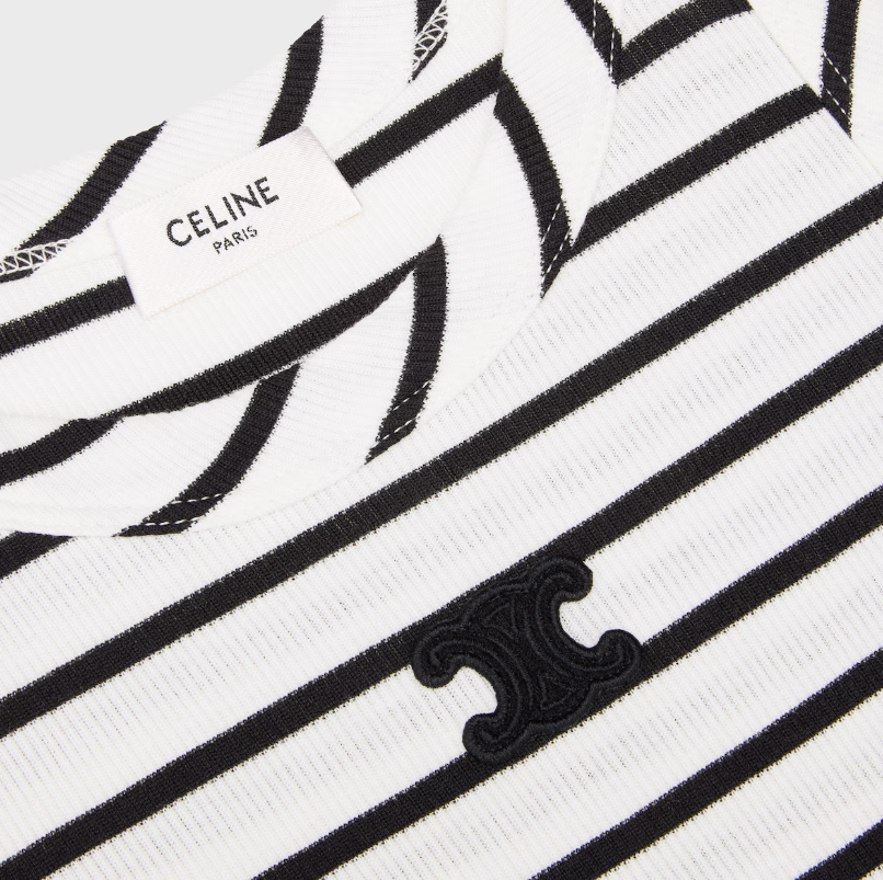 CELINE triomphe tank top IN striped silk jersey