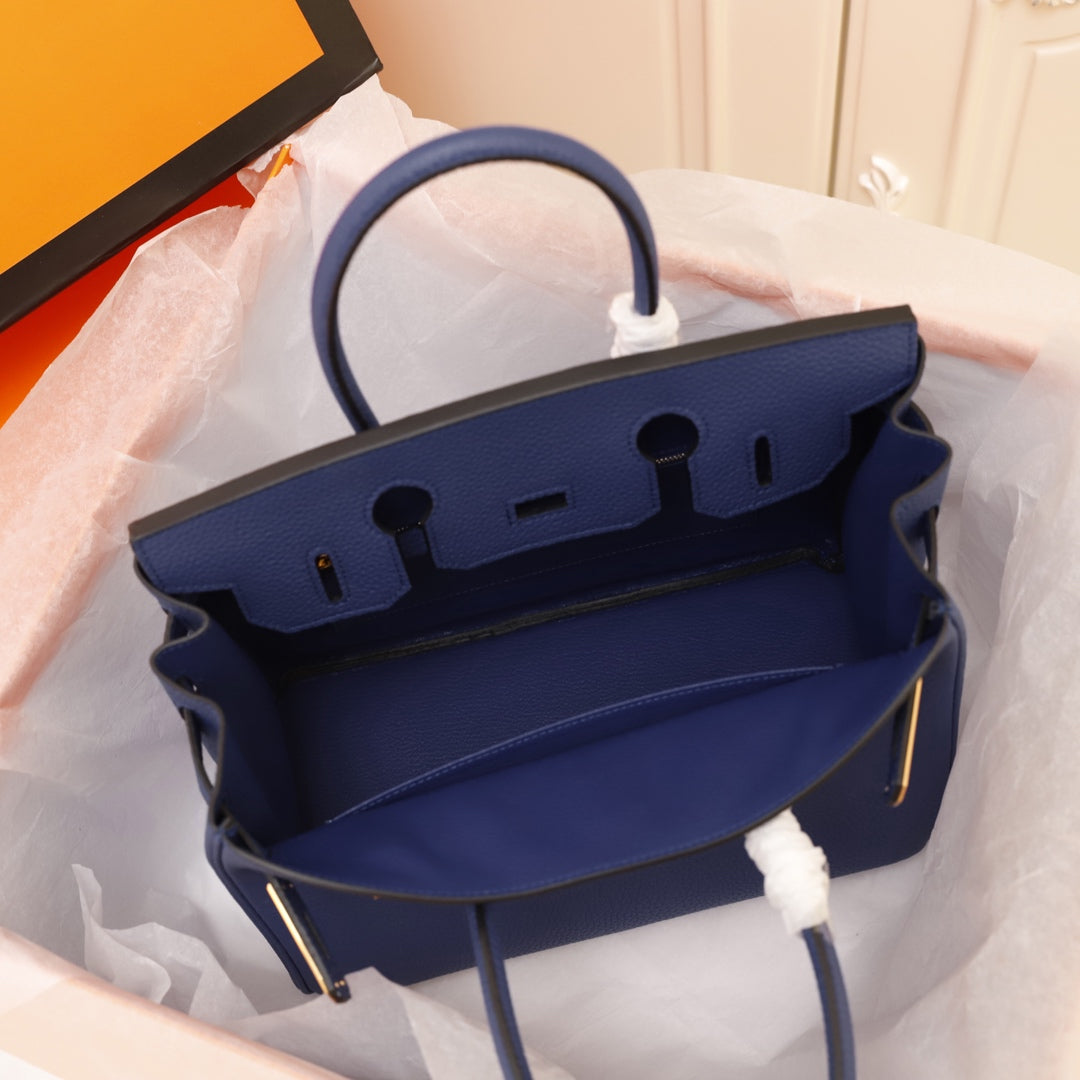 Hermes Birkin Bag 35 Navy Togo Gold Hardware