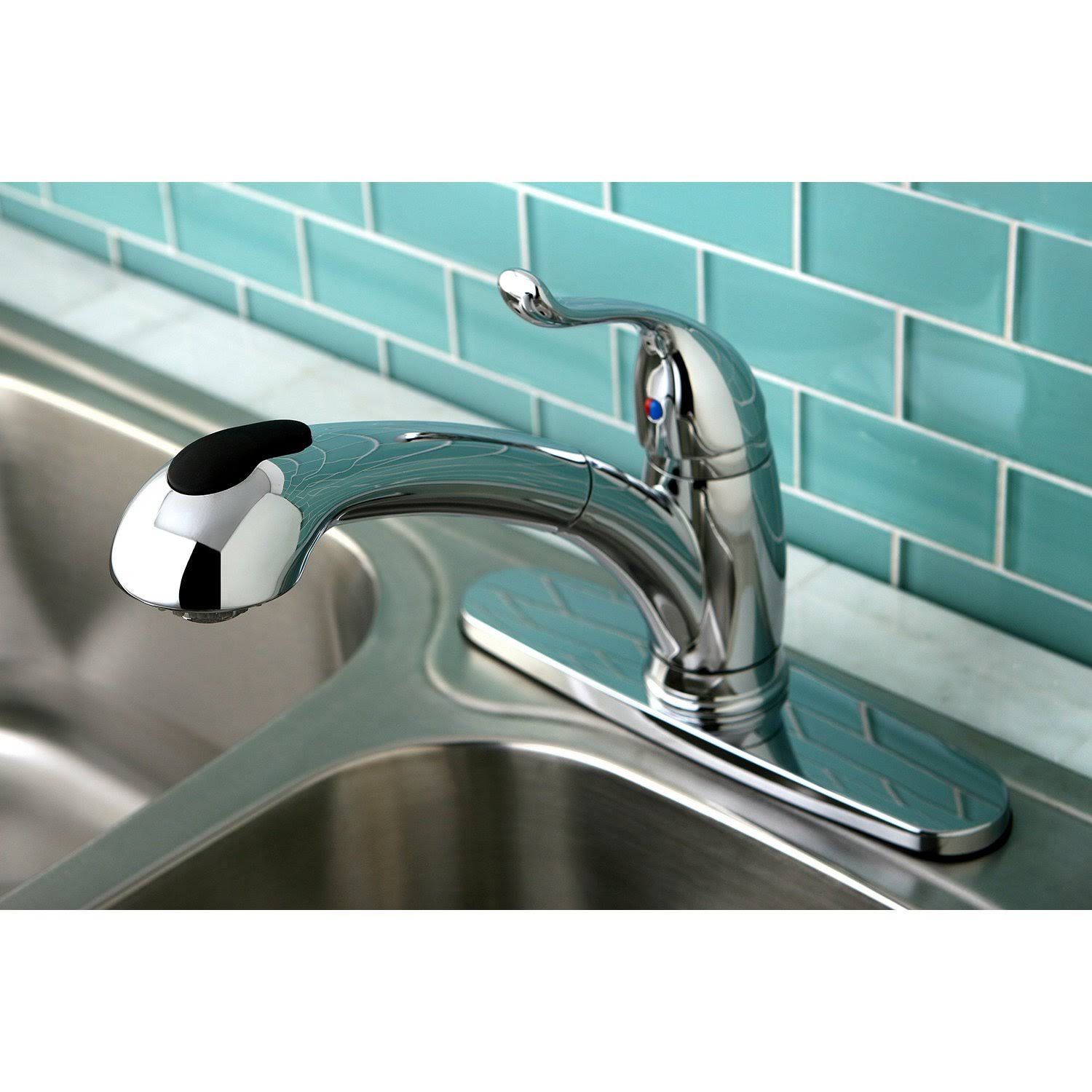 Kingston Brass KB5700YL Yosemite Single-Handle Pull-Out Kitchen Faucet Matte Black