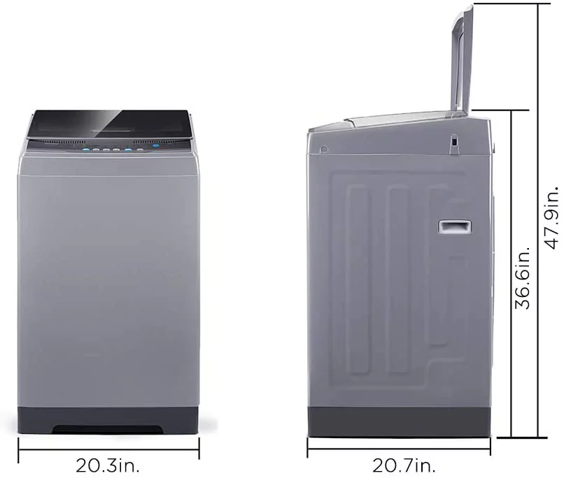 Comfee 1.6 Cu.ft Portable Washing Machine, 11lbs Capacity Fully Automatic Compact Washer with Wheels, 6 Wash Programs Laundry Washer with Drain Pump, Ideal for Apartments, RV, Camping, Magnetic Gray