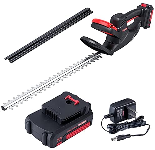 ZAKER Cordless Hedge Trimmers,20V 2Ah Powerful Electric Hedge Trimmers Cordless with Battery & Charger, 22.4
