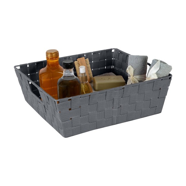 Woven Strap Storage Bin Gray