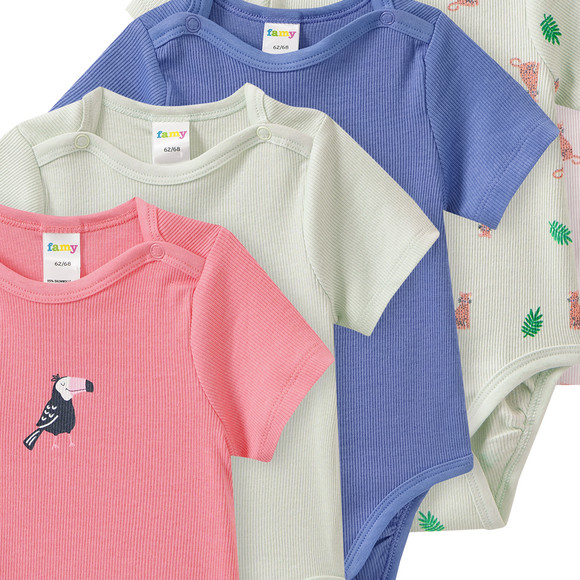 Famy 5 Baby Bodys mit Rippstruktur