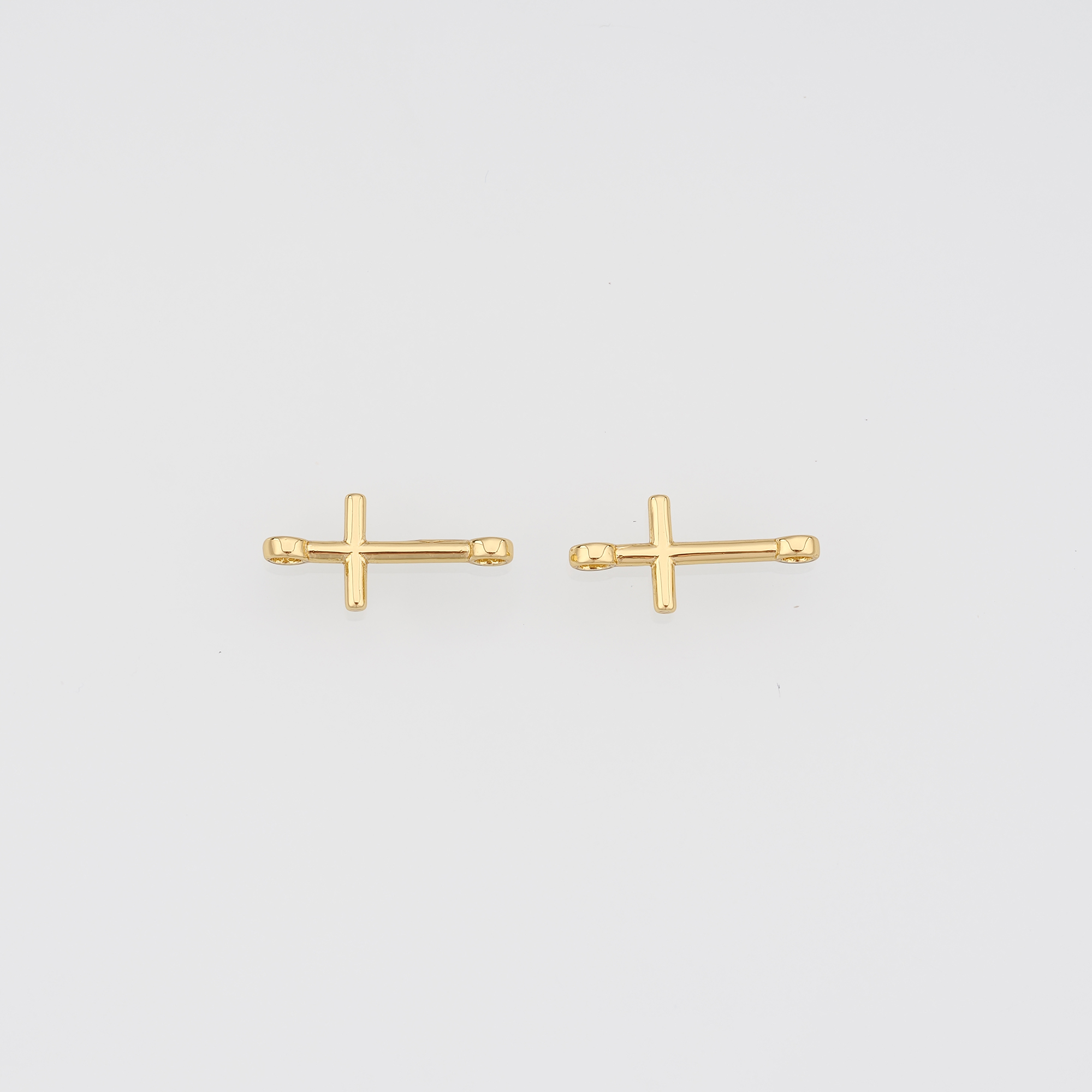 18K Gold Filled Cross Connector,Dainty Religious Charm Necklace Bracelet for DIY Jewelry Making Supply