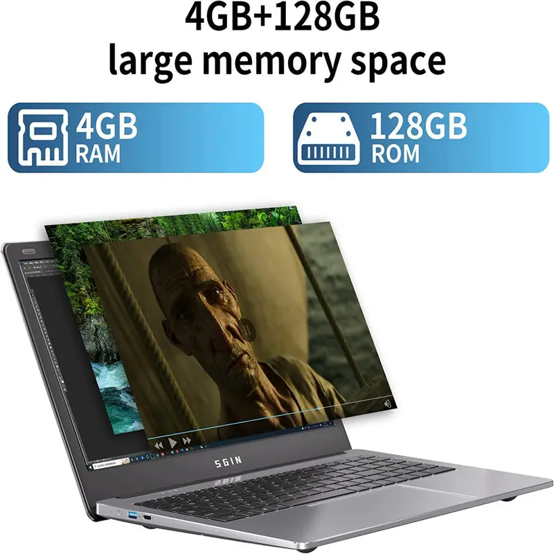 SGIN M15 15.6-Inch Laptop – Windows 11, Quad-Core Intel Celeron, 4GB RAM & 128GB SSD