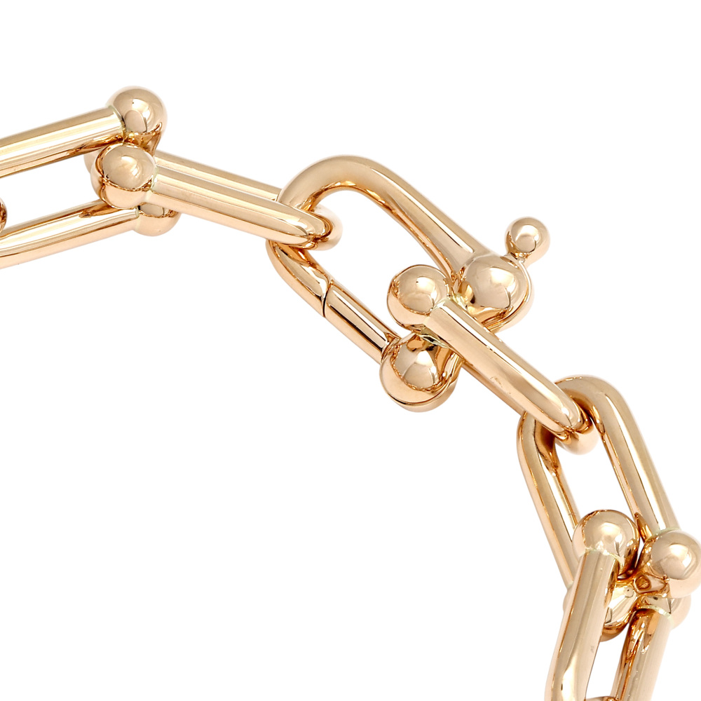 Tiffany & Co. Hardware Link Bracelet 18K Rose Gold Diamond