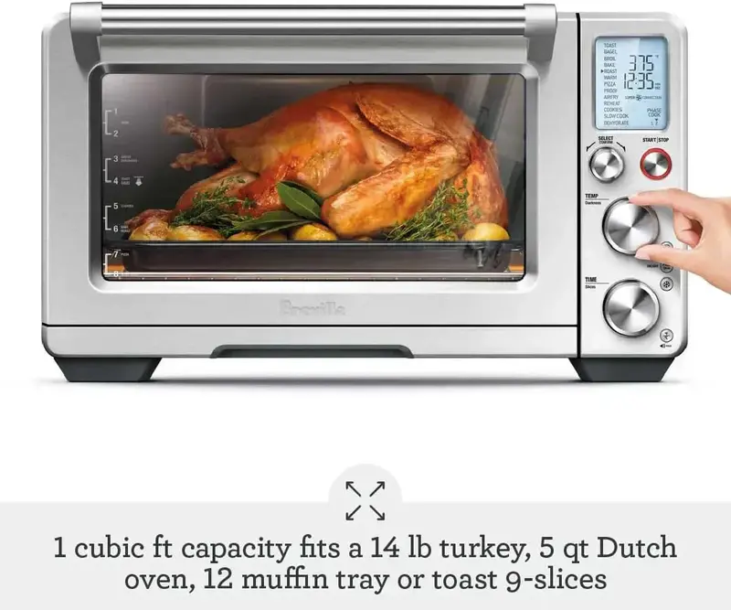 Smart Air Fryer Oven Pro – Brushed Stainless Steel Convection Toaster Oven with Air Frying Function