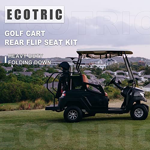 ECOTRIC Flip Folding Rear Back Flip Seat Kit Compatible with 1982-2000.5 Club Car DS Golf Cart W/Free Grab Bar & Roof Support