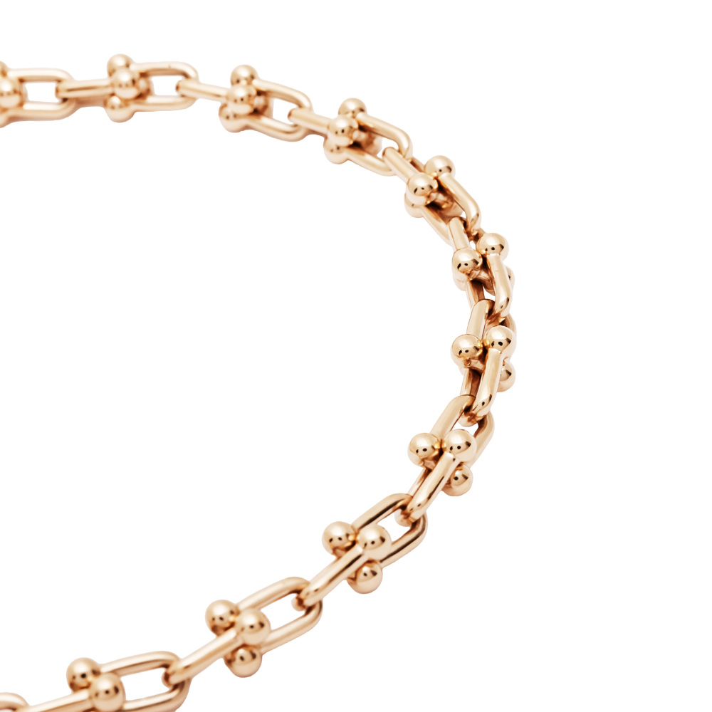 Tiffany & Co. Hardware Micro Link Bracelet 18K Rose Gold 60416990