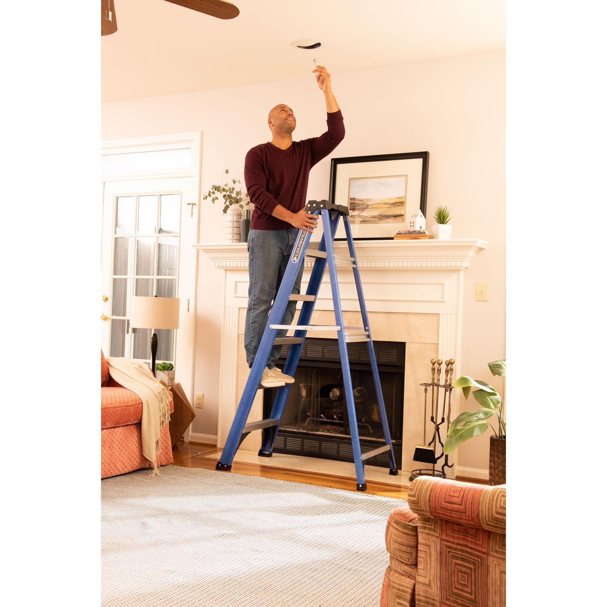 Louisville Ladder 6 ‘ Fiberglass Step, 10’ Reach, 225-lb, Load Capacity, W-3217-06
