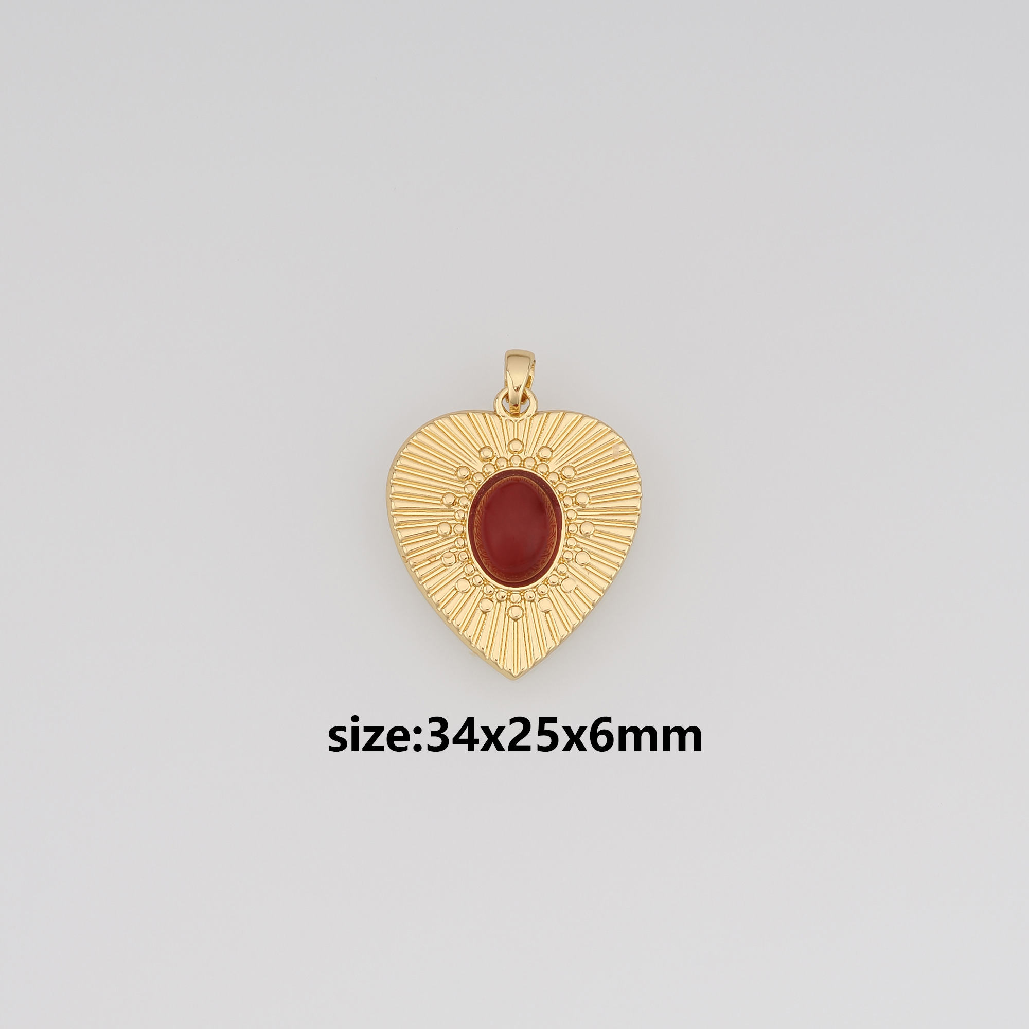 18K Gold Filled Heart Pendant,Gold Heart Charm Earrings Necklace for DIY Jewelry Making Supply