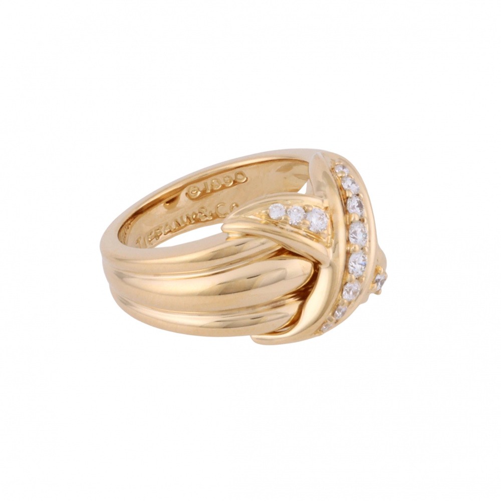 Tiffany & Co. Tiffany Signature K18YG Yellow Gold Ring Diamond