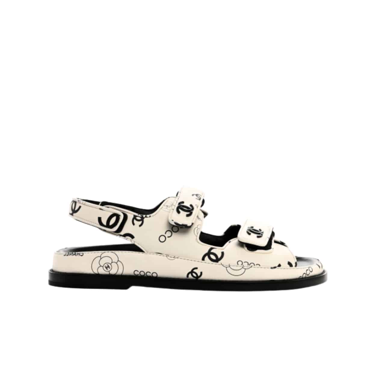 Chanel Dad Slingback Sandals 23P Camelia Cc Logo