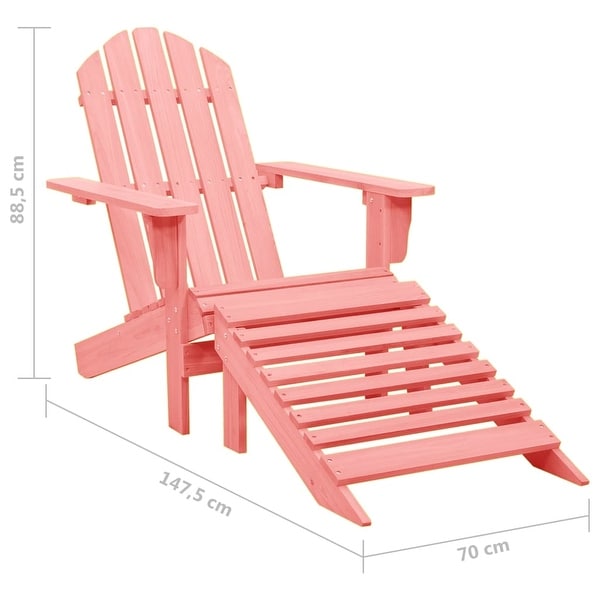 vidaXL Adirondack Chair Patio Adirondack Chair with Ottoman Solid Wood Fir