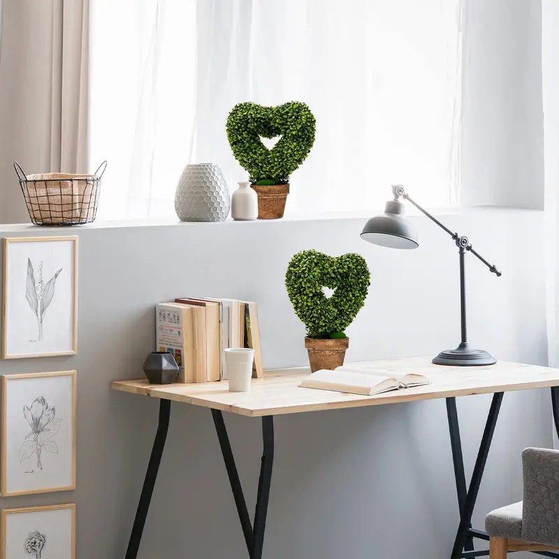 Set of 4 Artificial Boxwood Topiaries – Classic Potted Greenery Display