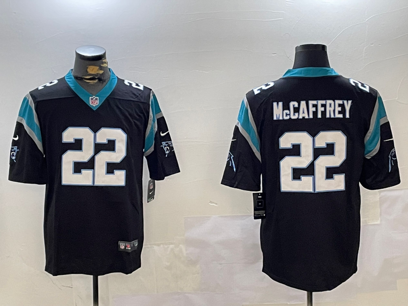 Men's Carolina Panthers Christian McCaffrey #22 Black Classic Limited Jersey