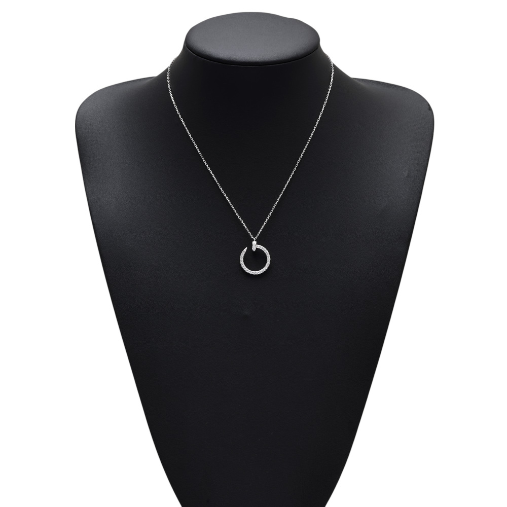 Cartier Juste un Clou Diamond Necklace 18K White Gold B7224898