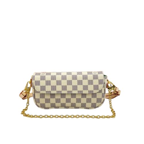 Louis Vuitton Ivy Wallet On Chain Bag Damier Ebene Beige 23cm/9in