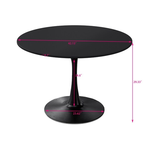 Modern 42 in. Round Dining Table with Round MDF Table Top,Metal Base