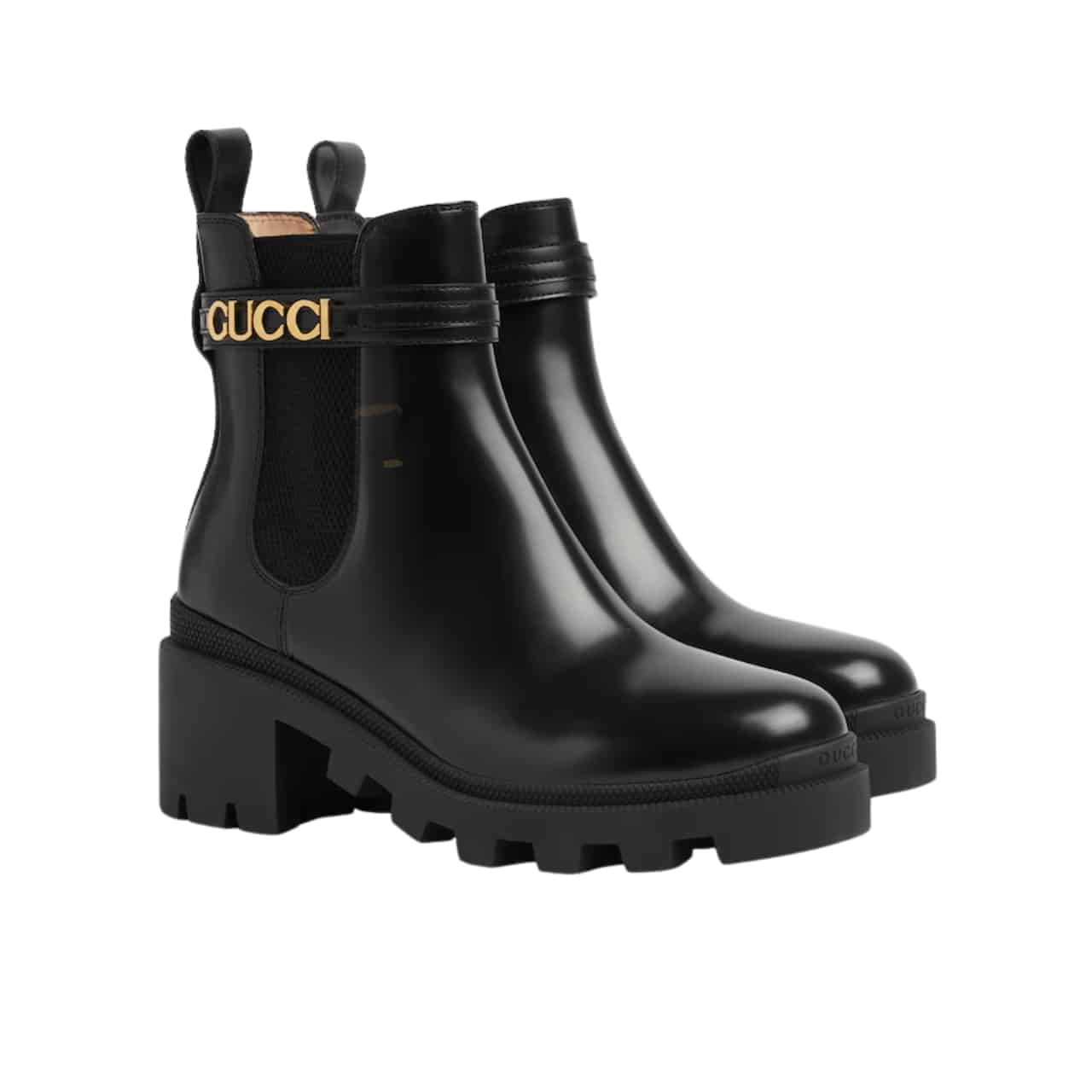 Gucci Mid Heel Boot With Logo Black? 734909 Aabk6 1000