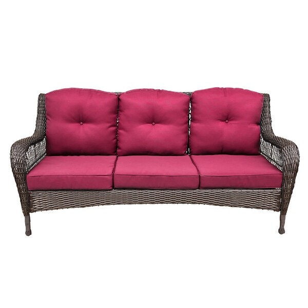 6piece Resin Wicker Patio Furniture Conversation Set with High Back