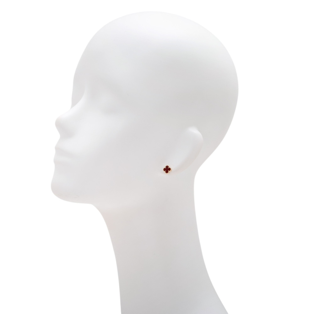 Van Cleef & Arpels Sweet Alhambra Carnelian Earrings 18K Rose Gold VCARN6BO00