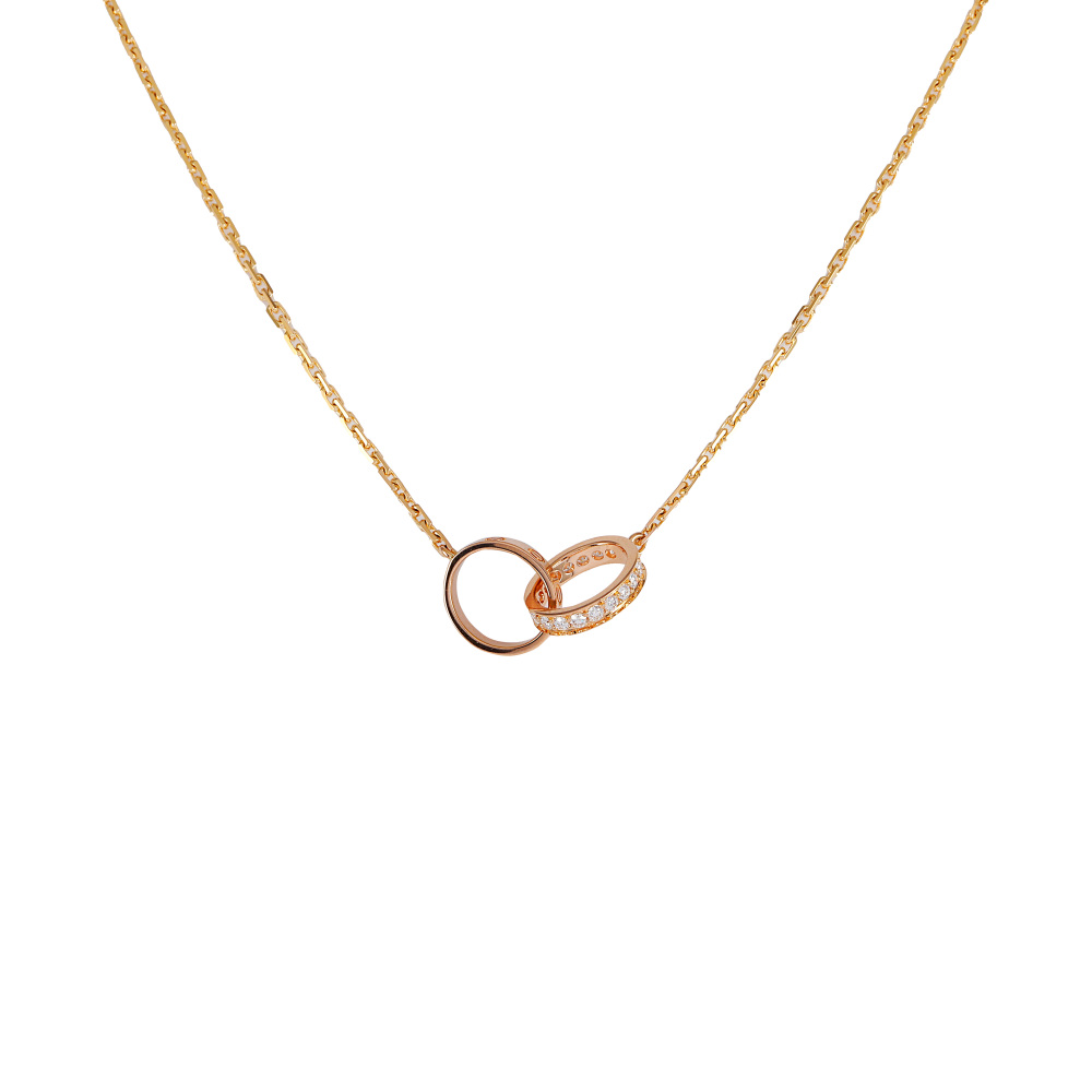 Cartier Love Necklace Diamond Snoe 18K Rose Gold B7013900