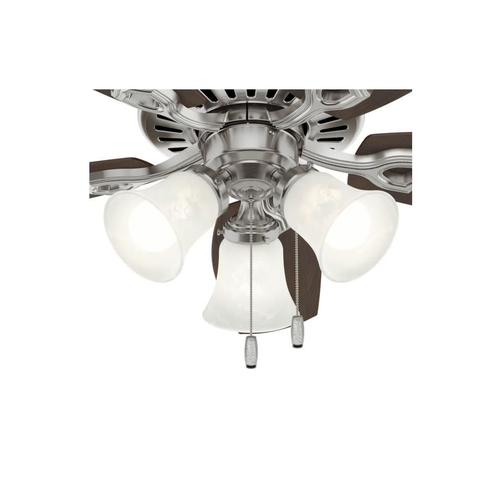 Hunter Builder Ceiling Fan 42 Brushed Nickel Brazilian Cherry;