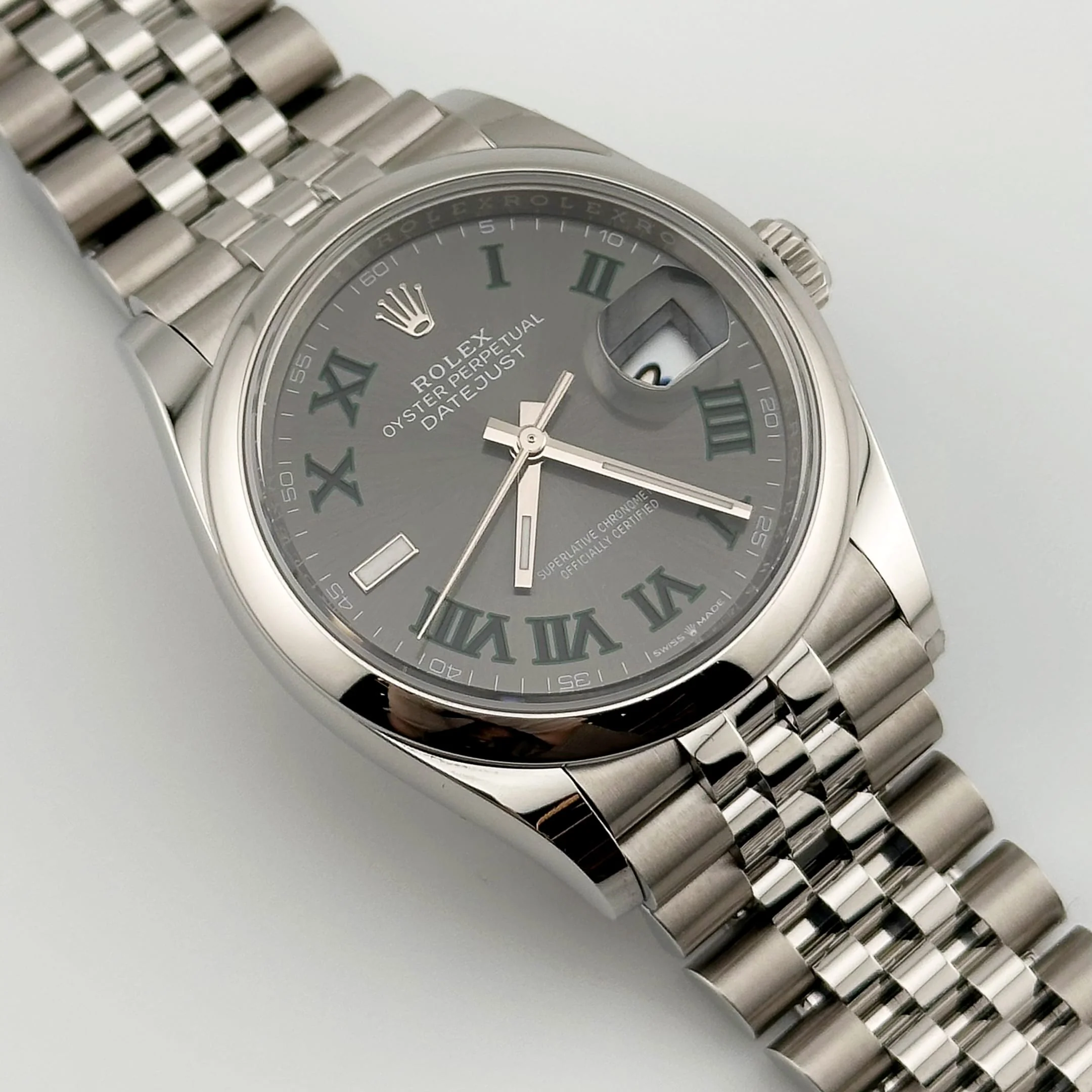 Rolex Datejust 36 126200 Stainless Steel 'Wimbledon' Slate Dial Jubilee (2026)