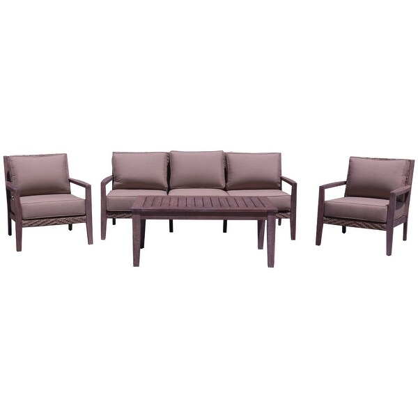 Courtyard Casual Bridgeport II 4 pc Sofa Set Includes: One Sofa,One Coffee Table and Two Club Chairs