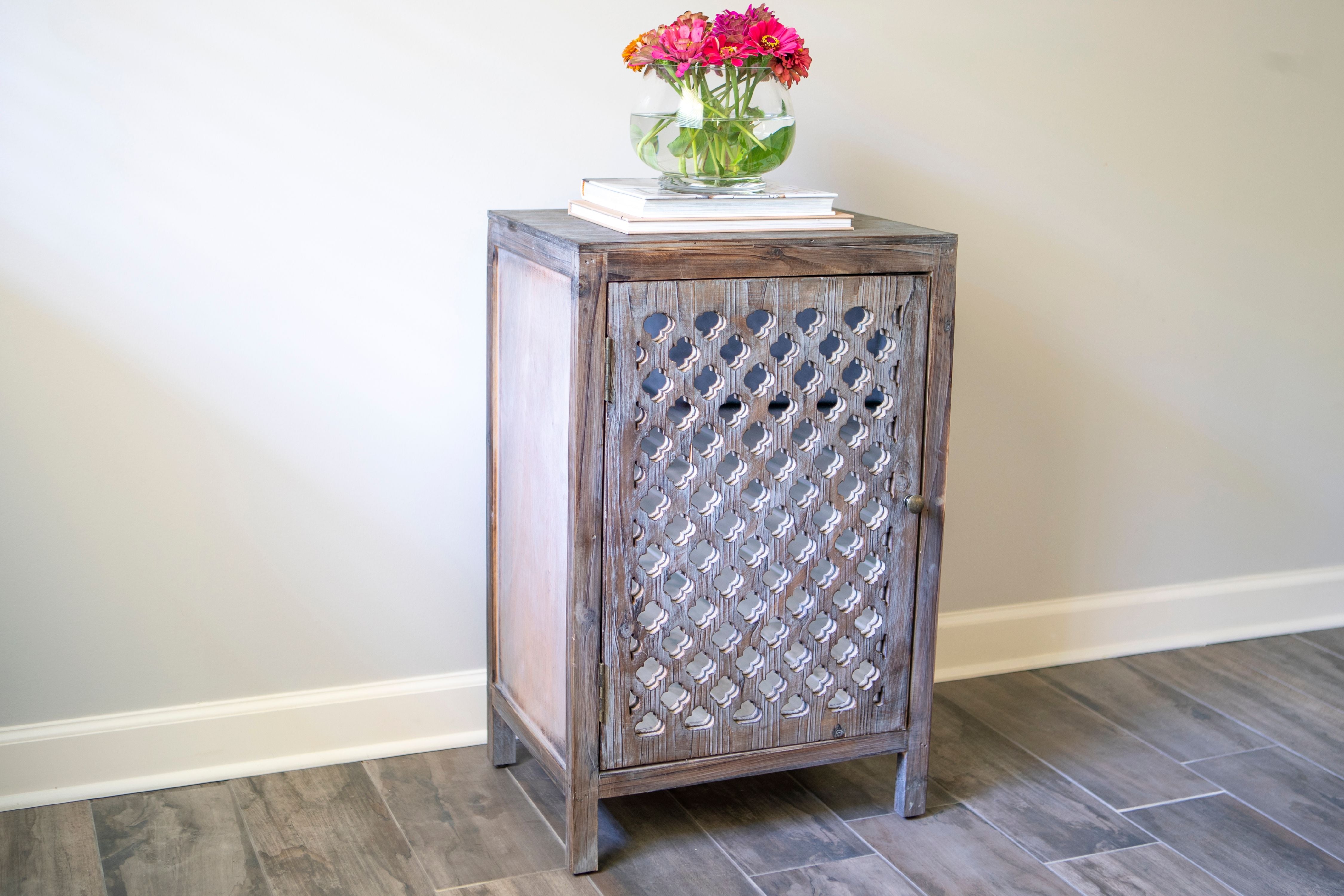 Decor Therapy Mirrored Cabinet End Table, MDF