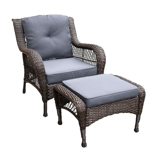 6piece Resin Wicker Patio Furniture Conversation Set with High Back