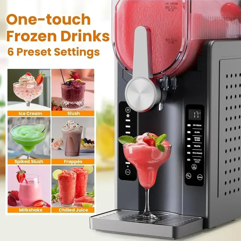 Professional Slushie Machine — Frozen Drink Maker with LED Display, No Ice Required