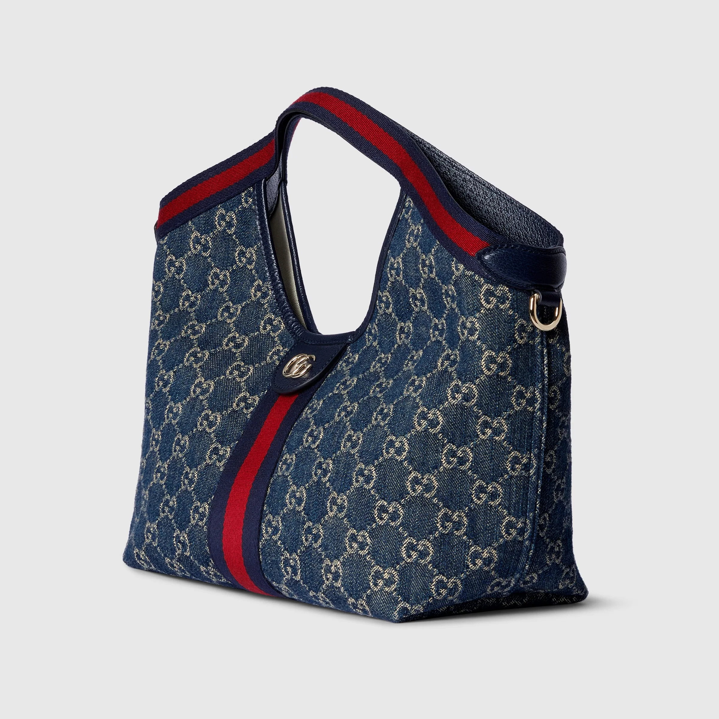 Gucci GG Denim Giglio Small Tote Bag – Blue