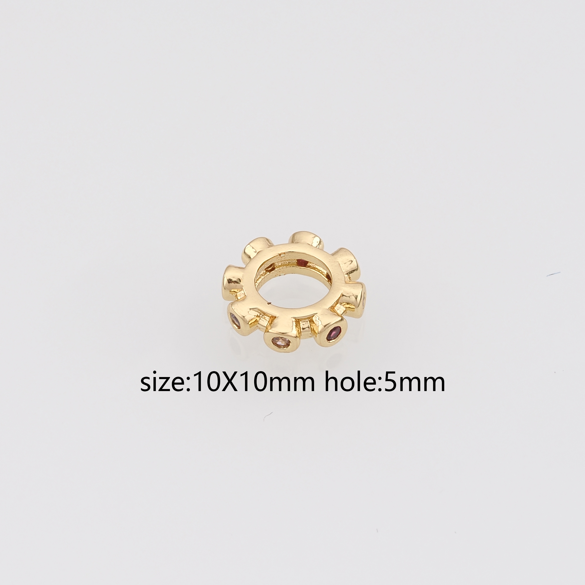 18K Gold Filled Geometric Spacer Beads,Geometric Bead for Bracelet Jewelry Necklace Making Supply