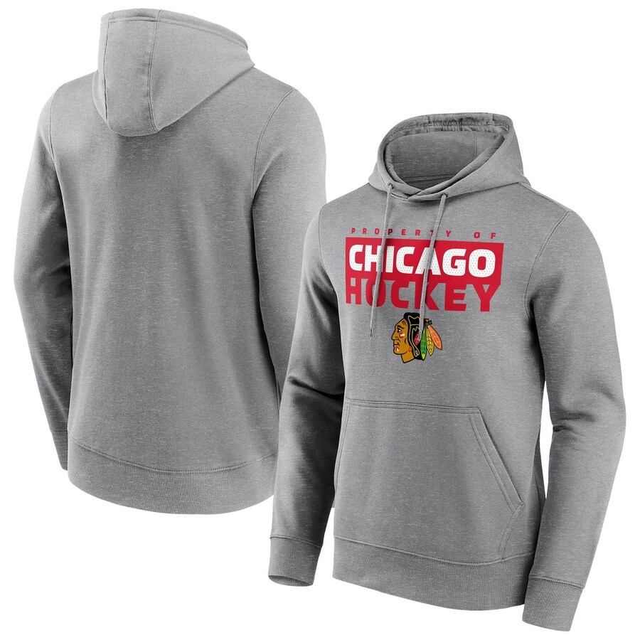 Men's Chicago Blackhawks Fanatics Branded Gain Ground Hoodie - Sports Grey