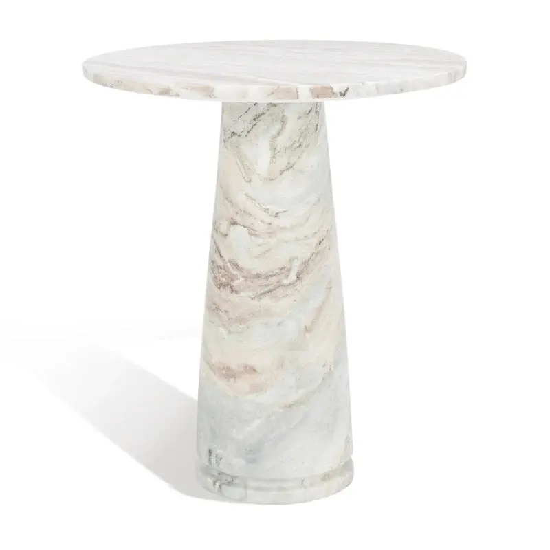 Safavieh Couture Ghicu Marble Accent Table – Tall Round Side Table (22″ W x 21″ D x 24″ H) in Premium Finish