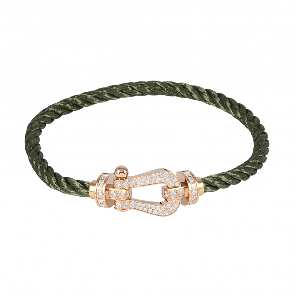 FRED Force 10 L Bracelet 18K Rose Gold & Stainless Steel Diamond 0B0049-6B0111