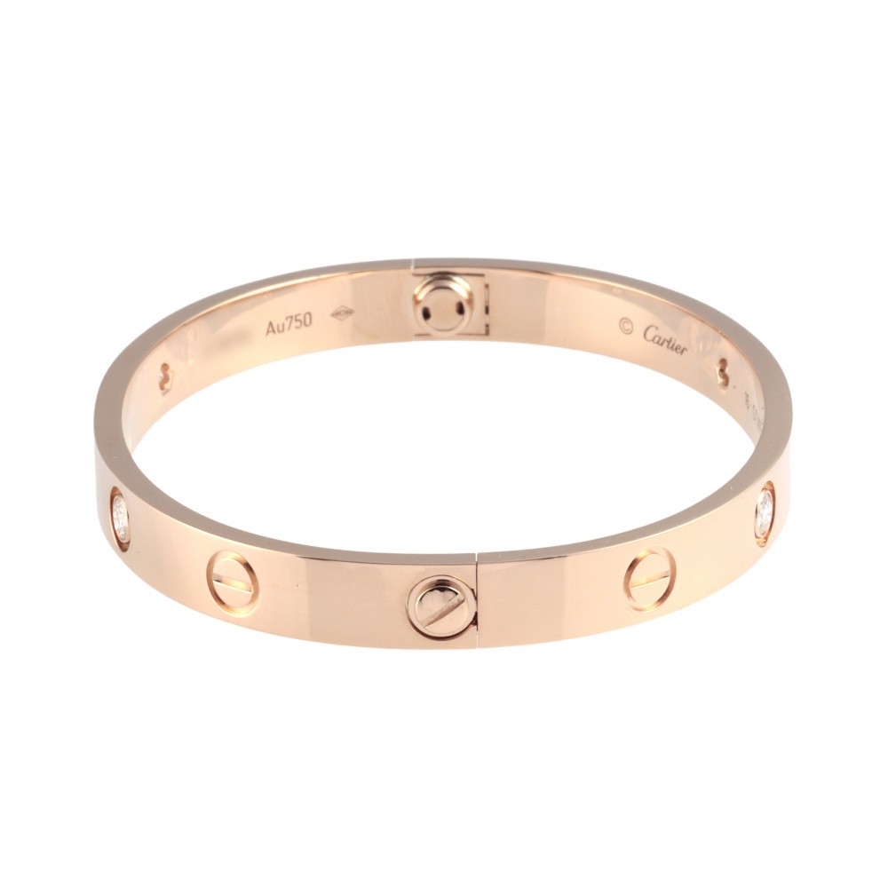 Cartier Love Half Diamond Bracelet 18K Rose Gold
